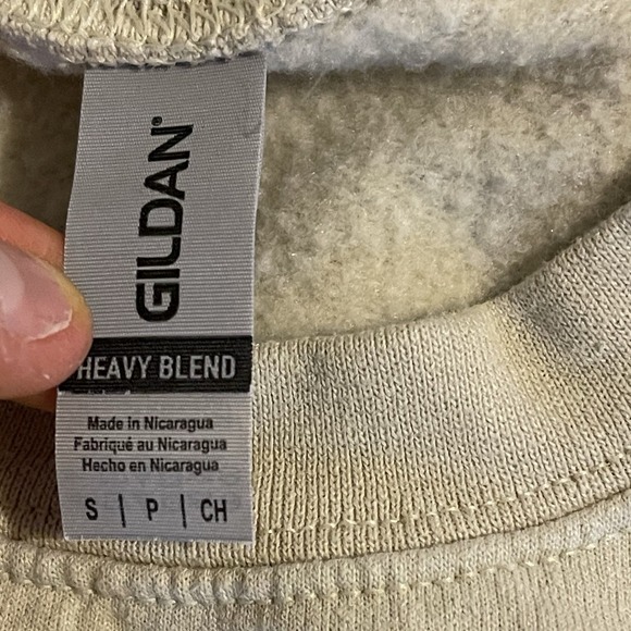 Carhartt Sweatshirt Adult Small Beige Crew Neck‎ Pullover Sweater Workout Gym - Picture 3 of 8